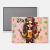 ヒッピー予測できなステイ風変わりマグネット マグネット (正面/裏面)