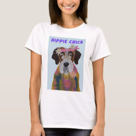 ヒッピー女子セントバーナード Tシャツ