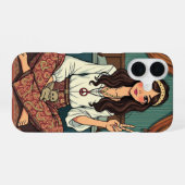 ヒッピー女子 iPhone 16ケース (裏面横)