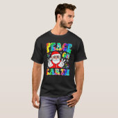 ヒッピー平和オンアースBohoクリスマスサンタクロースP Tシャツ (正面フル)