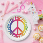 ヒッピー平和シンボル60年代サインパーティープレート ペーパープレート (パーティー)