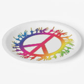 ヒッピー平和シンボル60年代サインパーティープレート ペーパープレート (アングル)