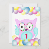 ヒッピー数々の色フローラフクロウ 招待状 (裏面)