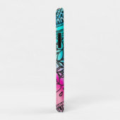 ヒッピー柄 – アクア&ピンクバイメガフロラ Case-Mate iPhoneケース (裏面/右)