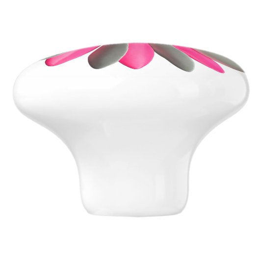 ヒッピー熱狂するピンクデイジーフラワーフローラBOHO春 セラミックノブ (側面)