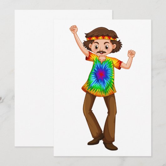 ヒッピー男 招待状 (正面/裏面)