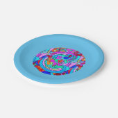 ヒッピー素晴しい愛円の青 ペーパープレート (アングル)