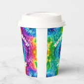 ヒッピー絞り染めバースデーパーティー紙カップ 紙コップ (左)