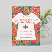 ヒッピー絞り染めバースデーパーティー 箔招待状 (立ち正面)