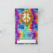 ヒッピー絞り染め誕生日カード カード (内部)