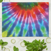 ヒッピー絞り染め60sレトロカラフルボホ キッチンタオル (折り畳み)