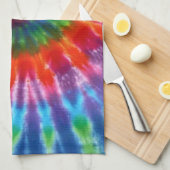 ヒッピー絞り染め60sレトロカラフルボホ キッチンタオル (四つ折り)