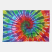 ヒッピー絞り染め60sレトロカラフルボホ キッチンタオル (横)