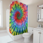 ヒッピー絞り染め60sレトロカラフルボホ シャワーカーテン (インサイチュ)