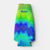 ヒッピー絞り染め パーソナライズされた ボトルクーラー (正面)