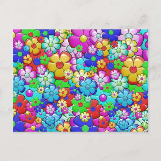 ヒッピー花はがき ポストカード (正面)