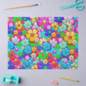 ヒッピー花ティッシュペーパー 薄葉紙 (クラフト)