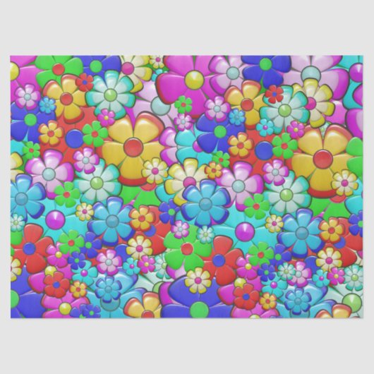 ヒッピー花ティッシュペーパー 薄葉紙 (正面)