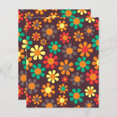 ヒッピー花デイジースクラップブック紙 (正面/裏面)