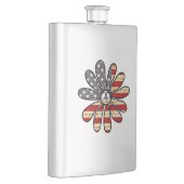 ヒッピー花パワー平和サインアメリカ国旗 フラスク (右)