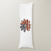 ヒッピー花パワー平和サインアメリカ国旗 ボディピロー (正面縦)