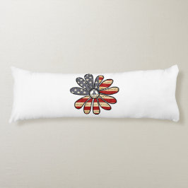 ヒッピー花パワー平和サインアメリカ国旗 ボディピロー