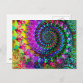 ヒッピー虹フラクタルパターン ポストカード (正面/裏面)