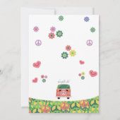 ヒッピー誕生日パーティーの招待 招待状 (裏面)