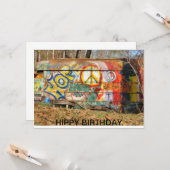 ヒッピー誕生日 カード (正面/裏面インサイチュ)