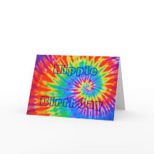 ヒッピー誕生日Groovy Tie-Dyeカード