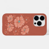 ヒッピー開花:抽象芸術レッドフラワーパワーアートワーク Case-Mate iPhoneケース (裏面 (横))