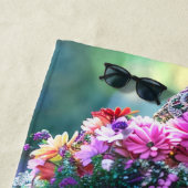 ヒッピー鮮やかスケルトンフローラクラウンガーランド ビーチタオル (インサイチュ)