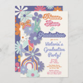 ヒッピー1960年代の1970年代の平和の愛と卒業 招待状 (正面/裏面)