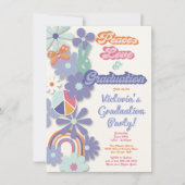 ヒッピー1960年代の1970年代の平和の愛と卒業 招待状 (正面)