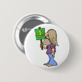 ヒッピー4平和 缶バッジ (正面&裏面)