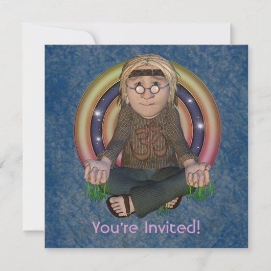 ヒッピー60ズスクエアパーティの招待状 招待状 (正面)