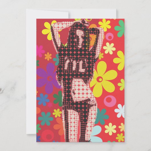 ヒッピー60年代レトロパーティーテーマ 招待状 (正面)