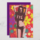 ヒッピー60年代レトロパーティーテーマ 招待状 (正面/裏面)