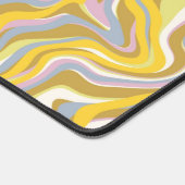 ヒッピー70s緑の大理石の液体スワールBohoパターン デスクマット (コーナー)