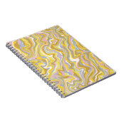 ヒッピー70s緑の大理石の液体スワールBohoパターン ノートブック (右側)