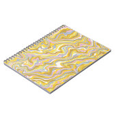 ヒッピー70s緑の大理石の液体スワールBohoパターン ノートブック (左側)