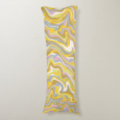 ヒッピー70s緑の大理石の液体スワールBohoパターン ボディピロー (正面縦)