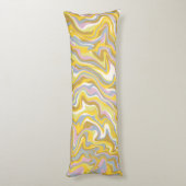 ヒッピー70s緑の大理石の液体スワールBohoパターン ボディピロー (裏面 (縦))