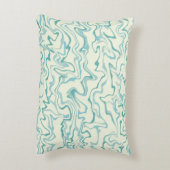 ヒッピー70s青い大理石液体スワールBohoパターン アクセントクッション (裏面(縦))
