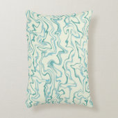 ヒッピー70s青い大理石液体スワールBohoパターン アクセントクッション (正面(垂直))