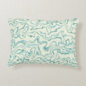 ヒッピー70s青い大理石液体スワールBohoパターン アクセントクッション (裏面)