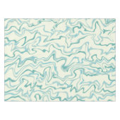 ヒッピー70s青い大理石液体スワールBohoパターン テーブルクロス (正面(横))