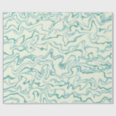 ヒッピー70s青い大理石液体スワールBohoパターン ラッピングペーパー (フラット)