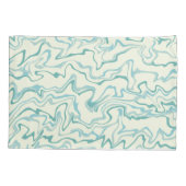 ヒッピー70s青い大理石液体スワールBohoパターン 枕カバー (裏面)