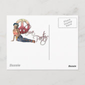 ヒッピー・オバマパーティの招待状 ポストカード (裏面)